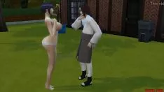 Abspielen Naruto Hentai Sequenz 46 Hinata unerfahrene Person Missy gespielt von ihrem vollen Cousin Neji, der seine Schärpe in ihren Arsch sticht und ihn in einen Milchflusstank voll verstaucht