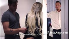 Play Incredibly close call (wife fucks her lover in closet while husband is busy)